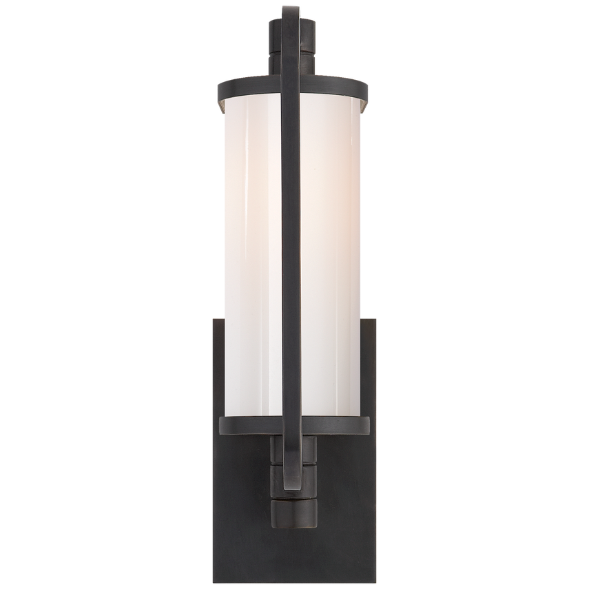 Kelly Pivoting Sconce-Visual Comfort-VISUAL-TOB 2030BZ-WG-Wall LightingShort-Bronze/White Glass-5-France and Son