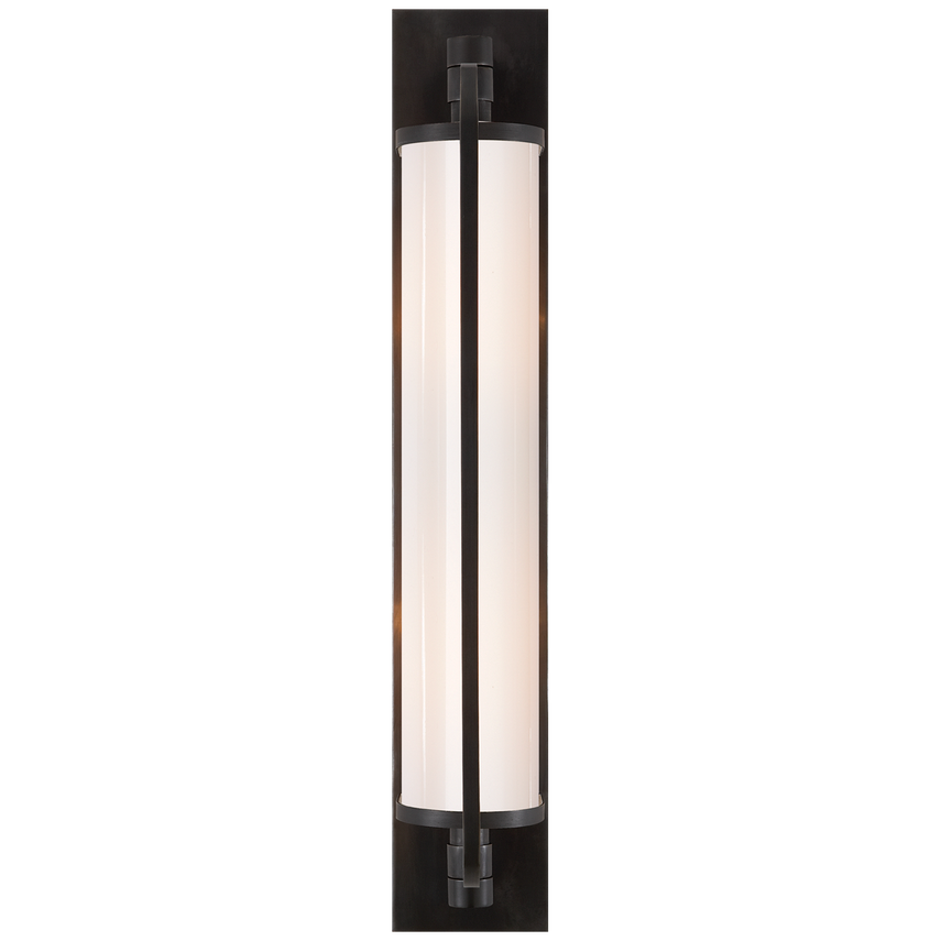 Kelly Tall Pivoting Sconce-Visual Comfort-VISUAL-TOB 2031BZ-WG-Wall LightingBronze/White Glass-1-France and Son