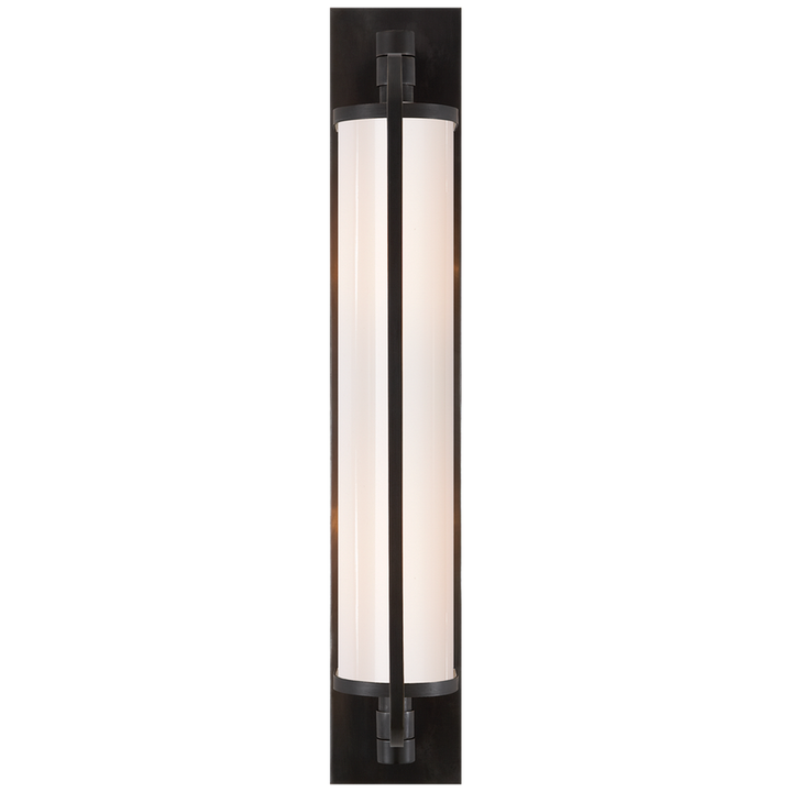 Kelly Tall Pivoting Sconce-Visual Comfort-VISUAL-TOB 2031BZ-WG-Wall LightingBronze/White Glass-1-France and Son