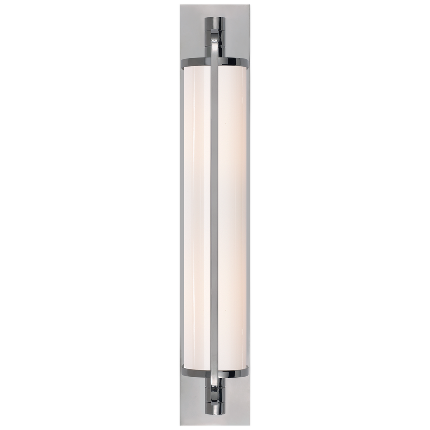 Kelly Tall Pivoting Sconce-Visual Comfort-VISUAL-TOB 2031CH-WG-Wall LightingChrome/White Glass-2-France and Son
