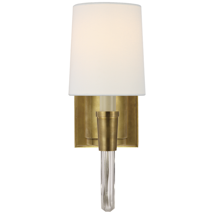 Vintage Sconce-Visual Comfort-VISUAL-TOB 2032HAB-L-Wall LightingSingle-Hand-Rubbed Antique Brass-Linen-5-France and Son