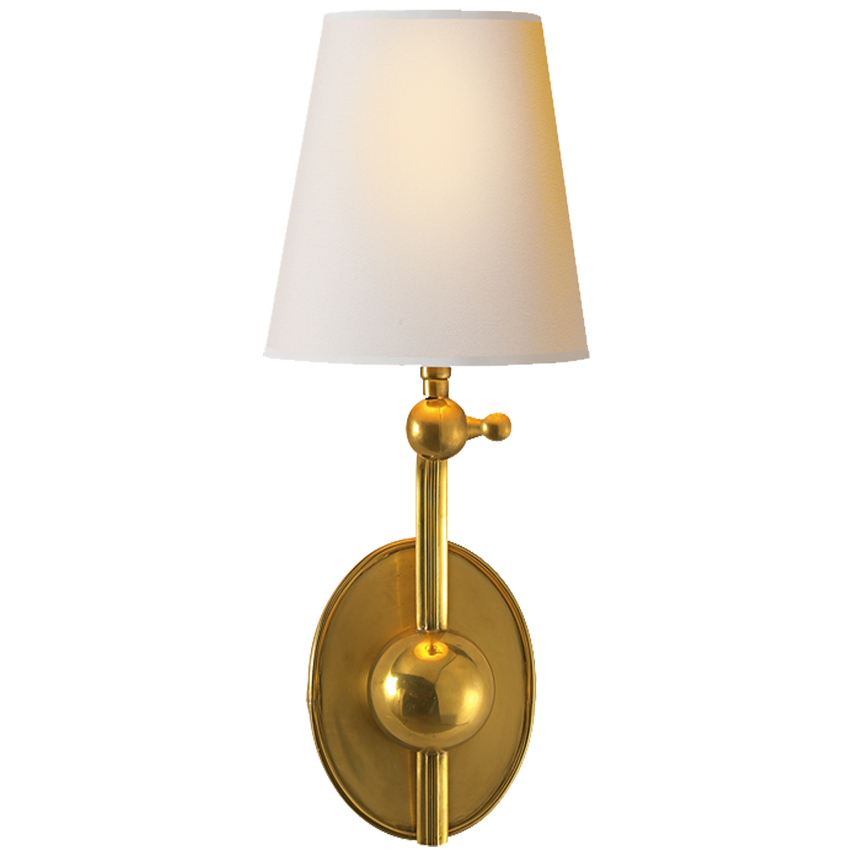 Alana Pivoting Sconce-Visual Comfort-VISUAL-TOB 2081HAB-NP-Outdoor Wall SconcesHand-Rubbed Antique Brass-Natural Paper Shade-4-France and Son