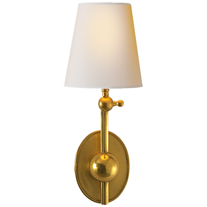 Alana Pivoting Sconce-Visual Comfort-VISUAL-TOB 2081HAB-NP-Outdoor Wall SconcesHand-Rubbed Antique Brass-Natural Paper Shade-4-France and Son