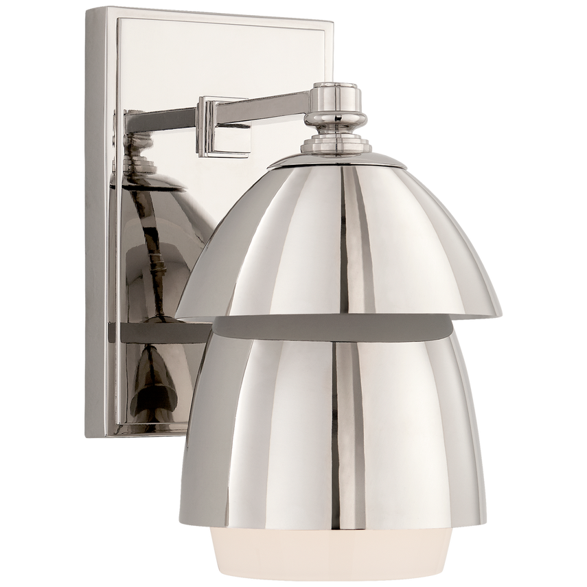 Weatherman Small Scone-Visual Comfort-VISUAL-TOB 2111PN-PN-Wall LightingPolished Nickel-Polished Nickel and White Glass Shade-5-France and Son