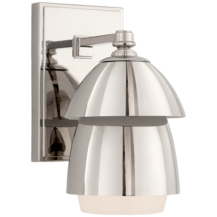 Weatherman Small Scone-Visual Comfort-VISUAL-TOB 2111PN-PN-Wall LightingPolished Nickel-Polished Nickel and White Glass Shade-5-France and Son