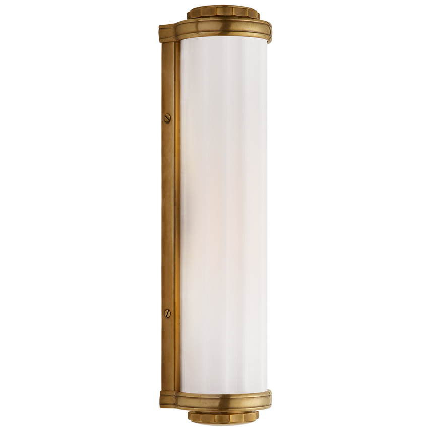 Milly Road Bath Light-Visual Comfort-VISUAL-TOB 2198HAB-WG-Bathroom LightingHand-Rubbed Antique Brass-White Glass-3-France and Son