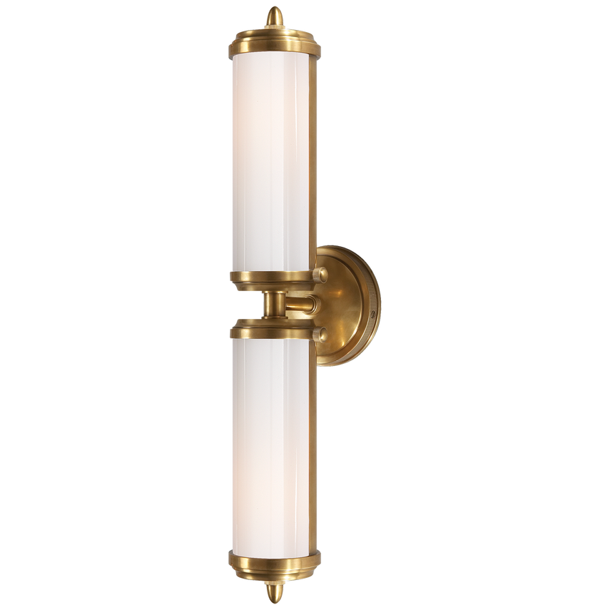 Merry Double Bath Light-Visual Comfort-VISUAL-TOB 2207HAB-WG-Wall LightingHand-Rubbed Antique Brass-3-France and Son