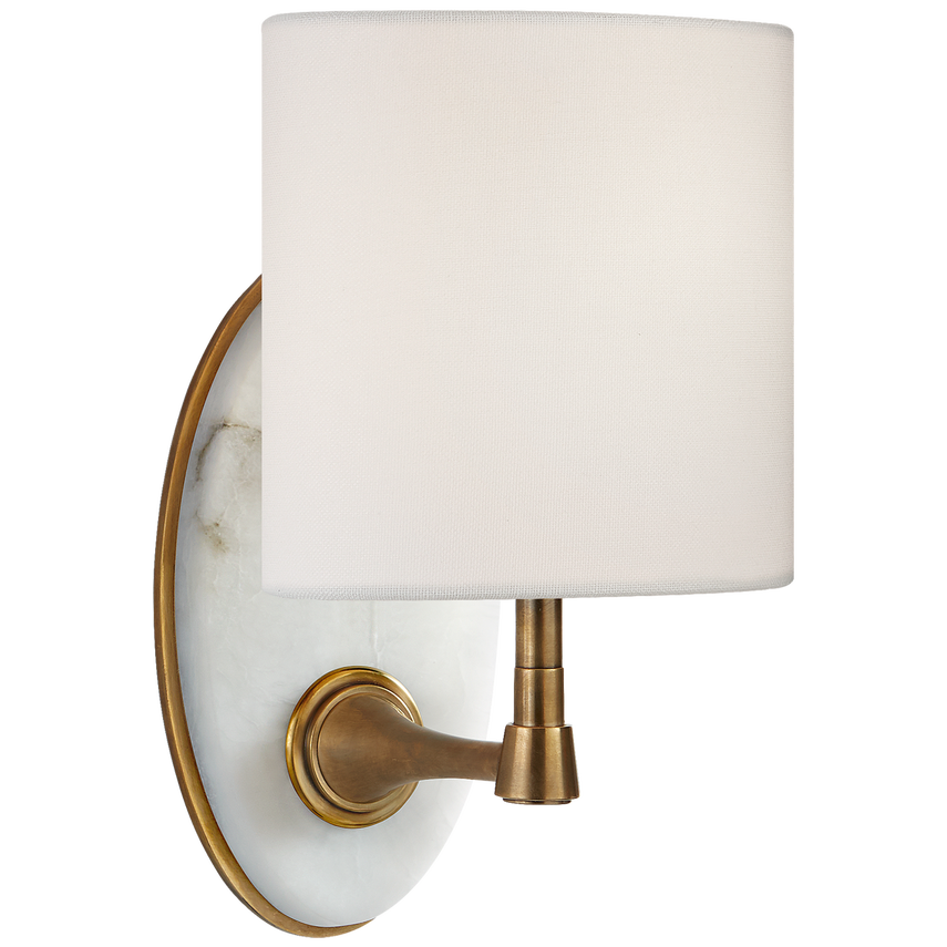 Chaser Small Scone-Visual Comfort-VISUAL-TOB 2242HAB/ALB-L-Wall LightingHand-Rubbed Antique Brass-Linen-1-France and Son