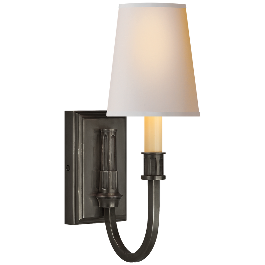 Modena Library Sconce-Visual Comfort-VISUAL-TOB 2327BZ-NP-Wall LightingBronze-Natural Paper-2-France and Son