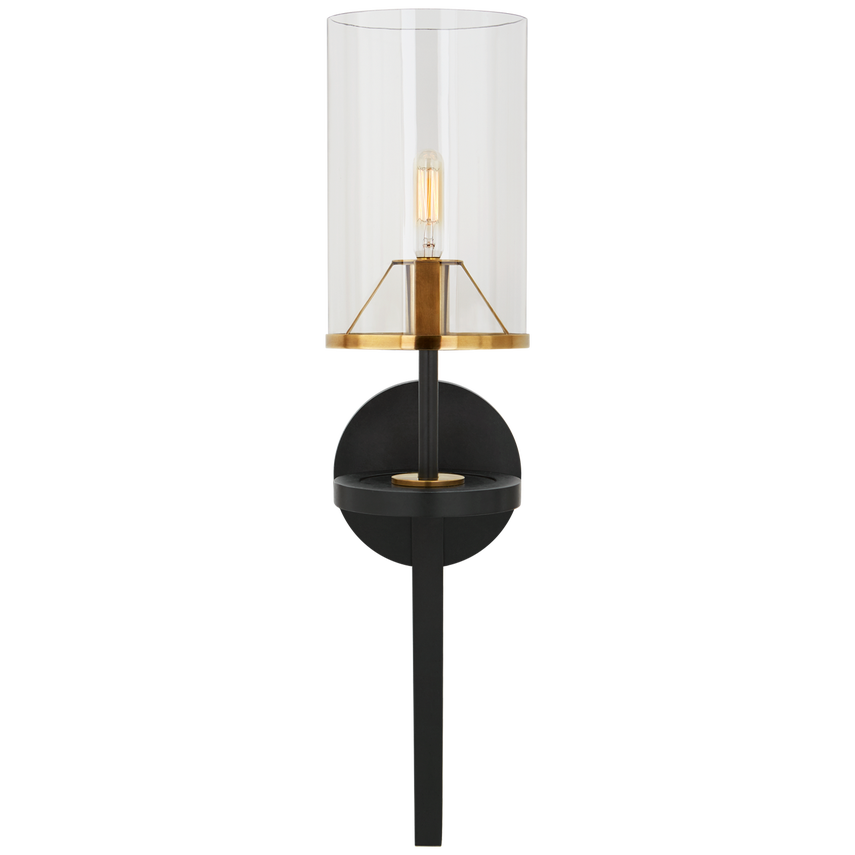 Vivian Single Sconce-Visual Comfort-VISUAL-TOB 2502BK/HAB-CG2-Wall Lighting-1-France and Son