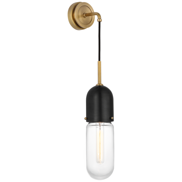 Junno Wall Light-Visual Comfort-VISUAL-TOB 2645BZ/HAB-CG-Wall LightingBronze and Brass/Clear Glass-1-France and Son