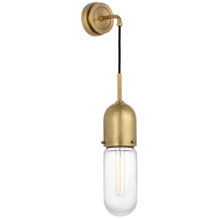Junno Wall Light-Visual Comfort-VISUAL-TOB 2645HAB-CG-Wall LightingHand-Rubbed Antique Brass/Clear Glass-2-France and Son