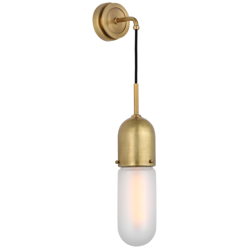 Junno Wall Light-Visual Comfort-VISUAL-TOB 2645HAB-FG-Wall LightingHand-Rubbed Antique Brass/Frosted Glass-3-France and Son