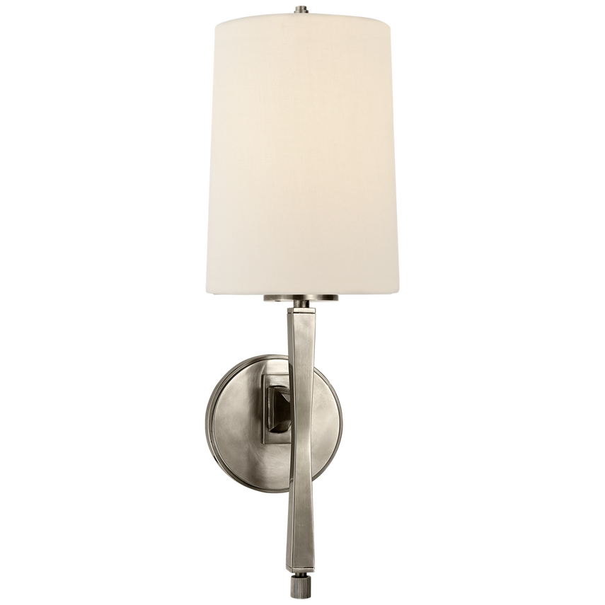 Edbra Scone-Visual Comfort-VISUAL-TOB 2740AN-L-Wall LightingAntique Nickel-Linen-1-France and Son