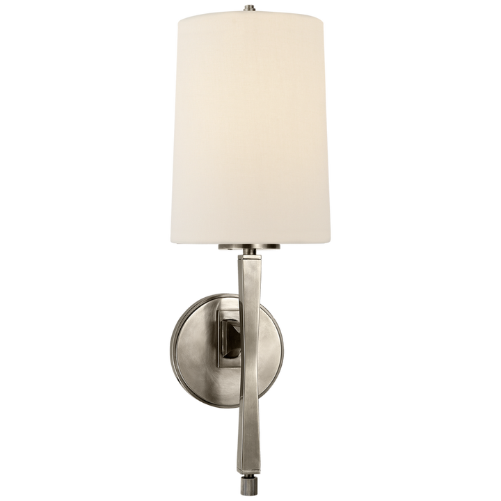 Edbra Scone-Visual Comfort-VISUAL-TOB 2740AN-L-Wall LightingAntique Nickel-Linen-1-France and Son