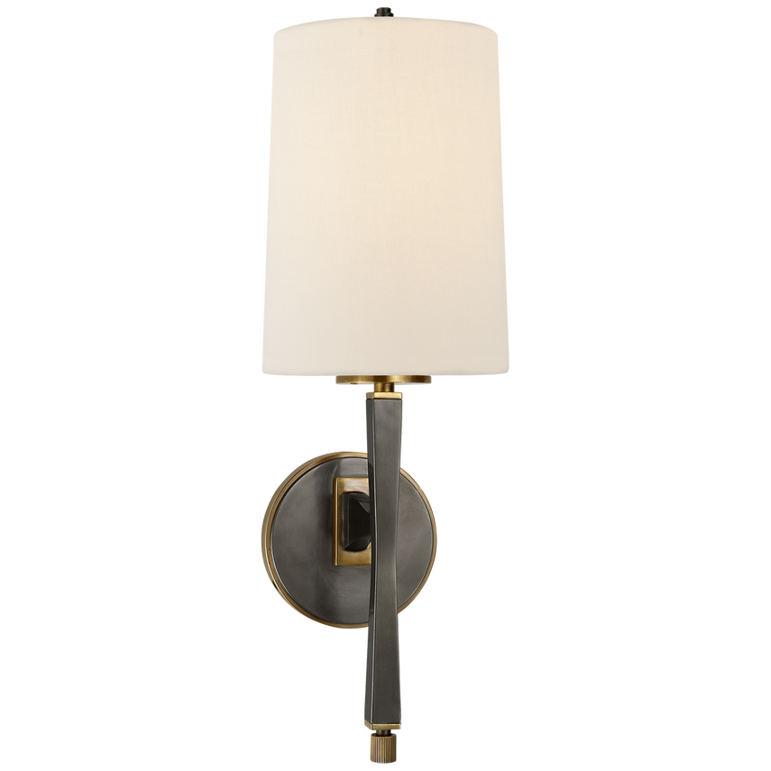 Edbra Scone-Visual Comfort-VISUAL-TOB 2740BZ/HAB-L-Wall LightingBronze with Antique Brass-Linen-3-France and Son