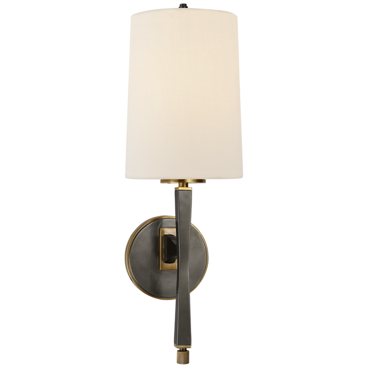 Edbra Scone-Visual Comfort-VISUAL-TOB 2740BZ/HAB-L-Wall LightingBronze with Antique Brass-Linen-3-France and Son