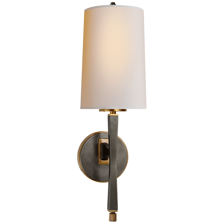 Edbra Scone-Visual Comfort-VISUAL-TOB 2740BZ/HAB-NP-Wall LightingBronze with Antique Brass-Natural Paper-4-France and Son