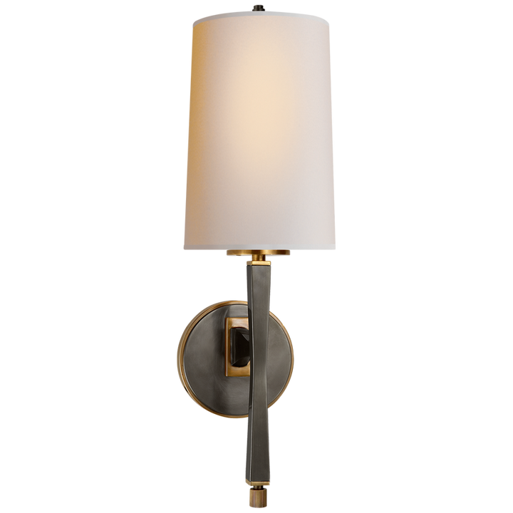 Edbra Scone-Visual Comfort-VISUAL-TOB 2740BZ/HAB-NP-Wall LightingBronze with Antique Brass-Natural Paper-4-France and Son