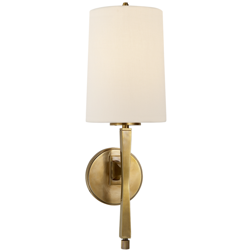 Edbra Scone-Visual Comfort-VISUAL-TOB 2740HAB-L-Wall LightingHand-Rubbed Antique Brass-Linen-7-France and Son