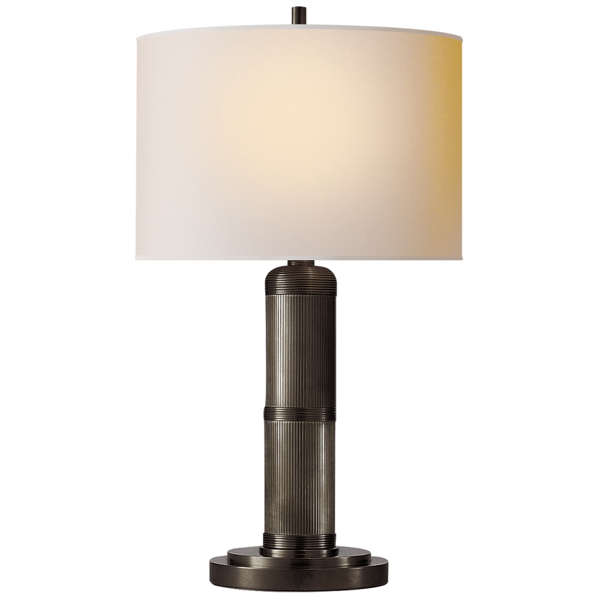 Longgreek Small Table Lamp-Visual Comfort-VISUAL-TOB 3000BZ-NP-Table LampsBronze-Natural Paper Shade-2-France and Son