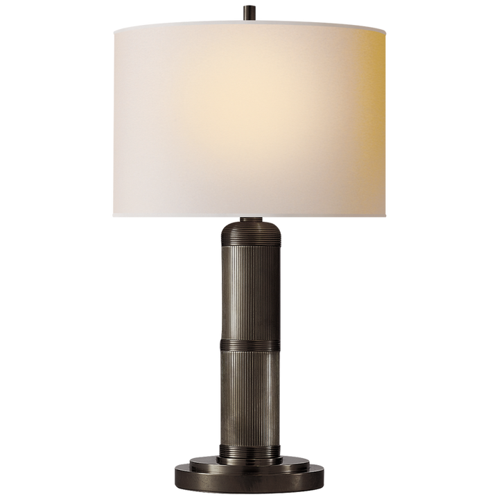 Longgreek Small Table Lamp-Visual Comfort-VISUAL-TOB 3000BZ-NP-Table LampsBronze-Natural Paper Shade-2-France and Son