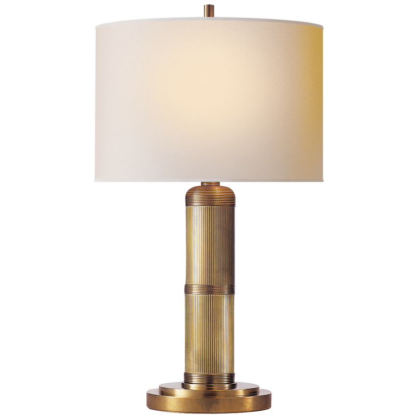 Longgreek Small Table Lamp-Visual Comfort-VISUAL-TOB 3000HAB-NP-Table LampsHand-Rubbed Antique Brass-Natural Paper Shade-4-France and Son