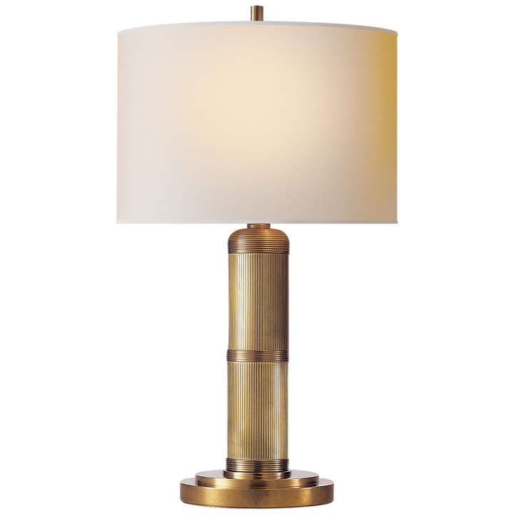 Longgreek Small Table Lamp-Visual Comfort-VISUAL-TOB 3000HAB-NP-Table LampsHand-Rubbed Antique Brass-Natural Paper Shade-4-France and Son