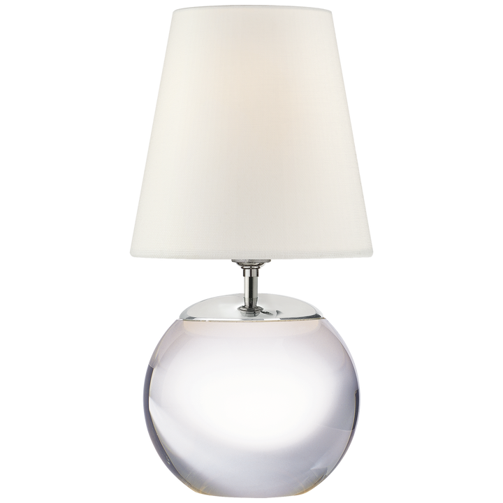 Tea Accent Lamp-Visual Comfort-VISUAL-TOB 3014CG-L-Table LampsRound-Crystal-Linen-6-France and Son