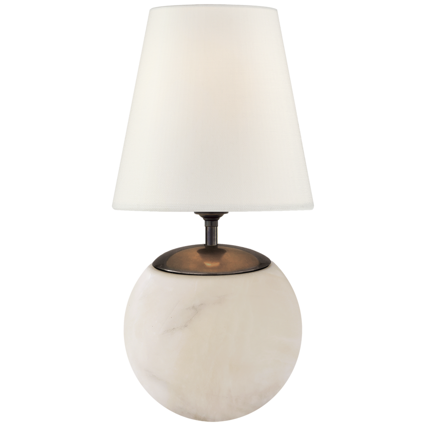 Tea Large Round Table Lamp-Visual Comfort-VISUAL-TOB 3023ALB-L-Table LampsAlabaster-Linen-3-France and Son