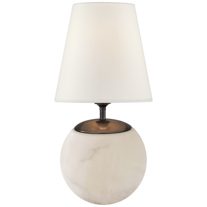 Tea Large Round Table Lamp-Visual Comfort-VISUAL-TOB 3023ALB-L-Table LampsAlabaster-Linen-3-France and Son