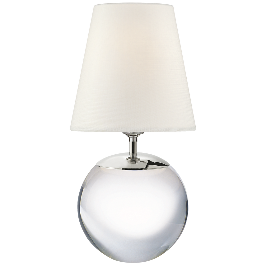 Tea Large Round Table Lamp-Visual Comfort-VISUAL-TOB 3023CG-L-Table LampsCrystal-Linen-4-France and Son