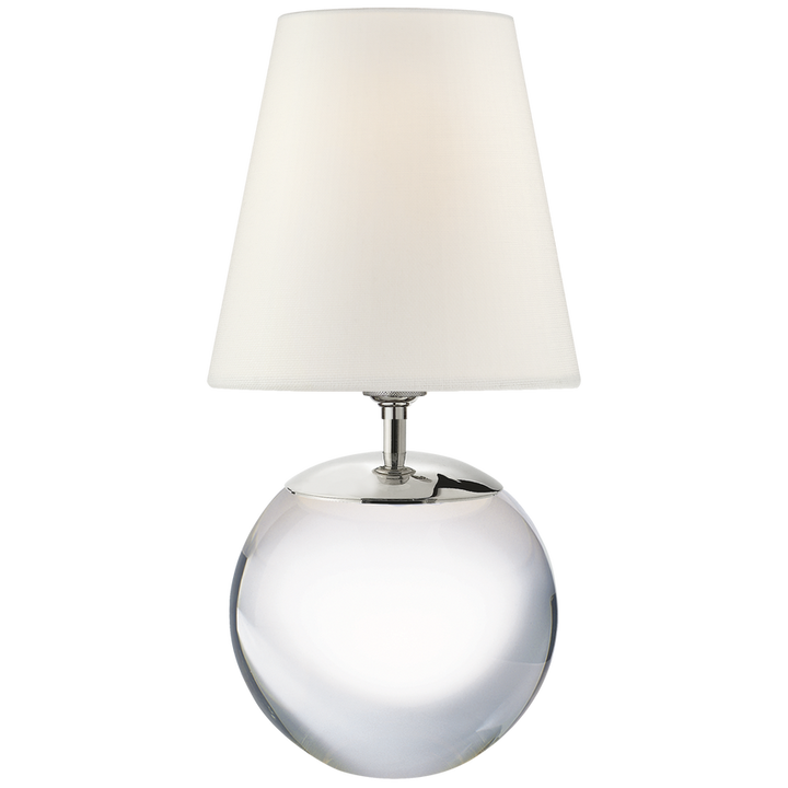 Tea Large Round Table Lamp-Visual Comfort-VISUAL-TOB 3023CG-L-Table LampsCrystal-Linen-4-France and Son