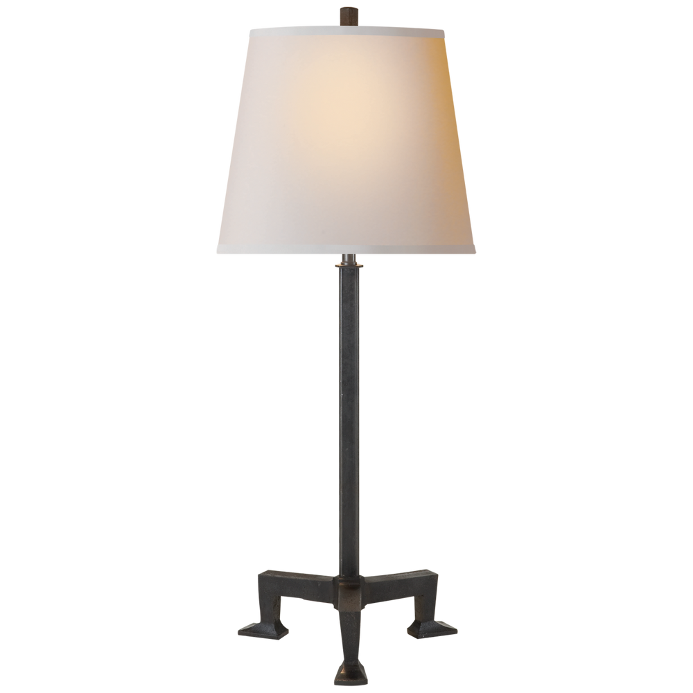 Parisians Buffet Lamp-Visual Comfort-VISUAL-TOB 3152AI-NP-Table LampsAged Iron-Natural Paper Shade-2-France and Son