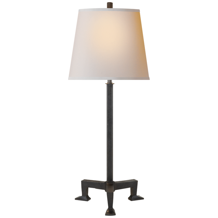 Parisians Buffet Lamp-Visual Comfort-VISUAL-TOB 3152AI-NP-Table LampsAged Iron-Natural Paper Shade-2-France and Son