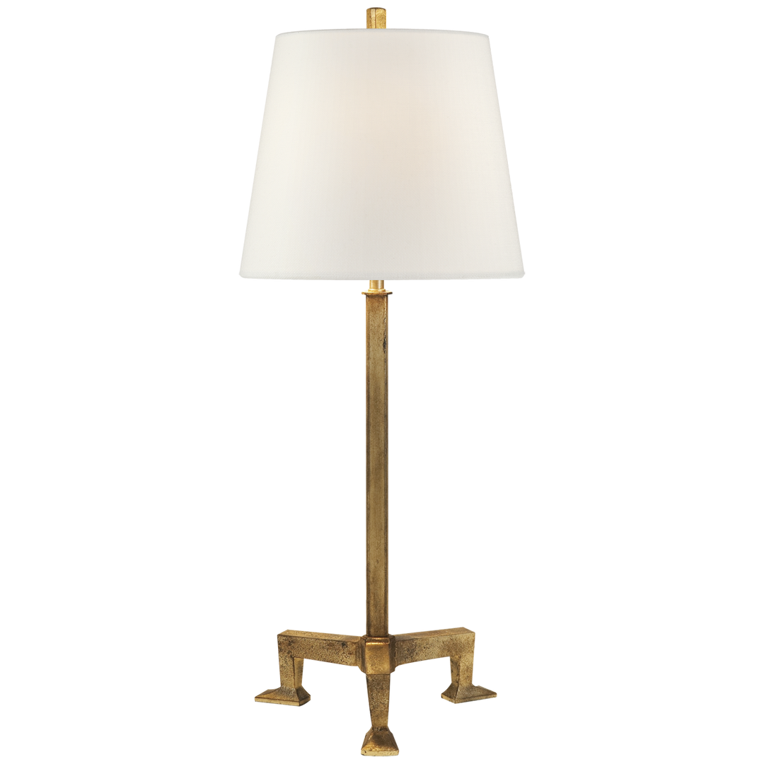 Parisians Buffet Lamp-Visual Comfort-VISUAL-TOB 3152GI-L-Table LampsGilded Iron-Linen Shade-3-France and Son