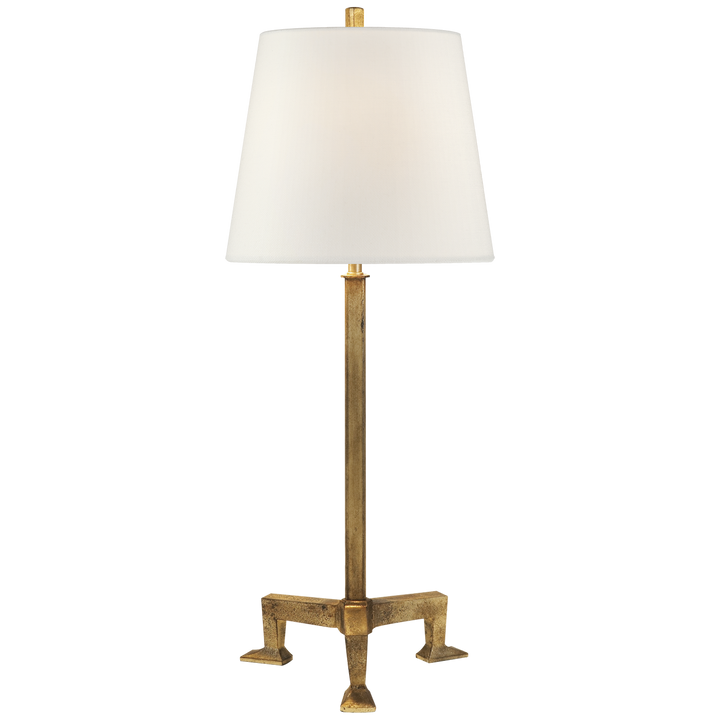 Parisians Buffet Lamp-Visual Comfort-VISUAL-TOB 3152GI-L-Table LampsGilded Iron-Linen Shade-3-France and Son