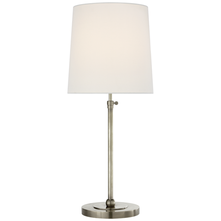 Bijou Large Table Lamp-Visual Comfort-VISUAL-TOB 3260AN-L-Table LampsAntique Nickel-Linen-1-France and Son