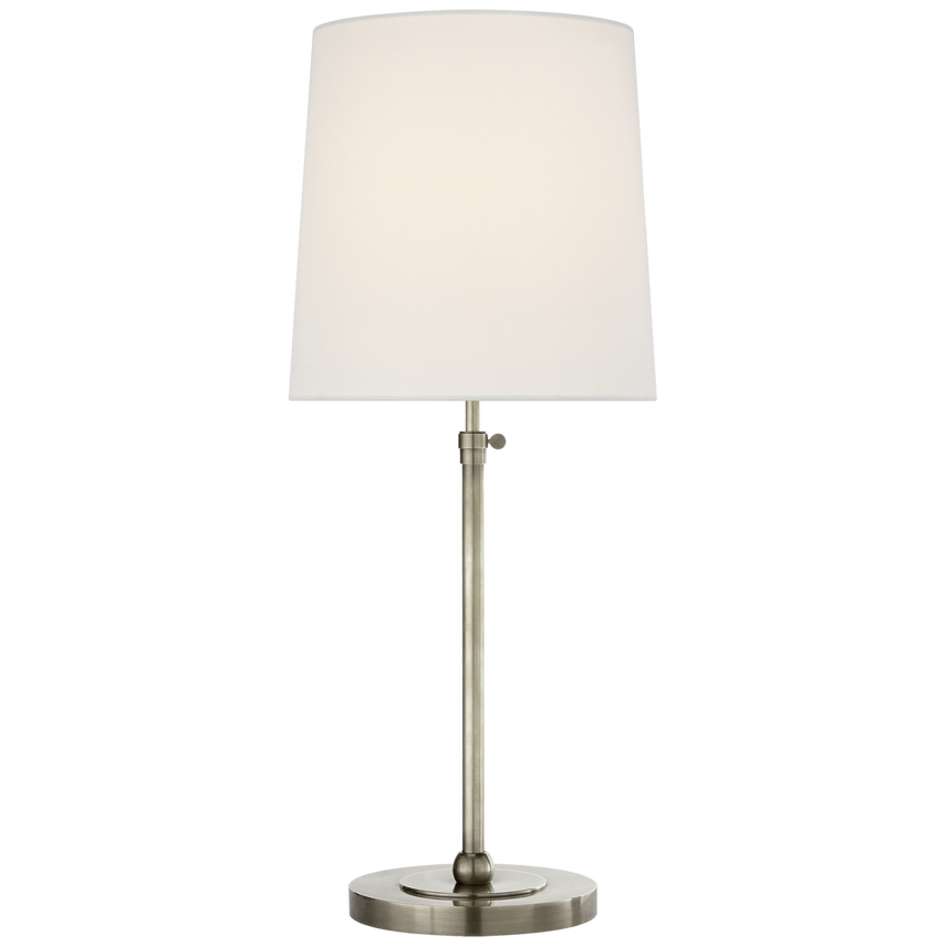 Bijou Large Table Lamp-Visual Comfort-VISUAL-TOB 3260AN-L-Table LampsAntique Nickel-Linen-1-France and Son