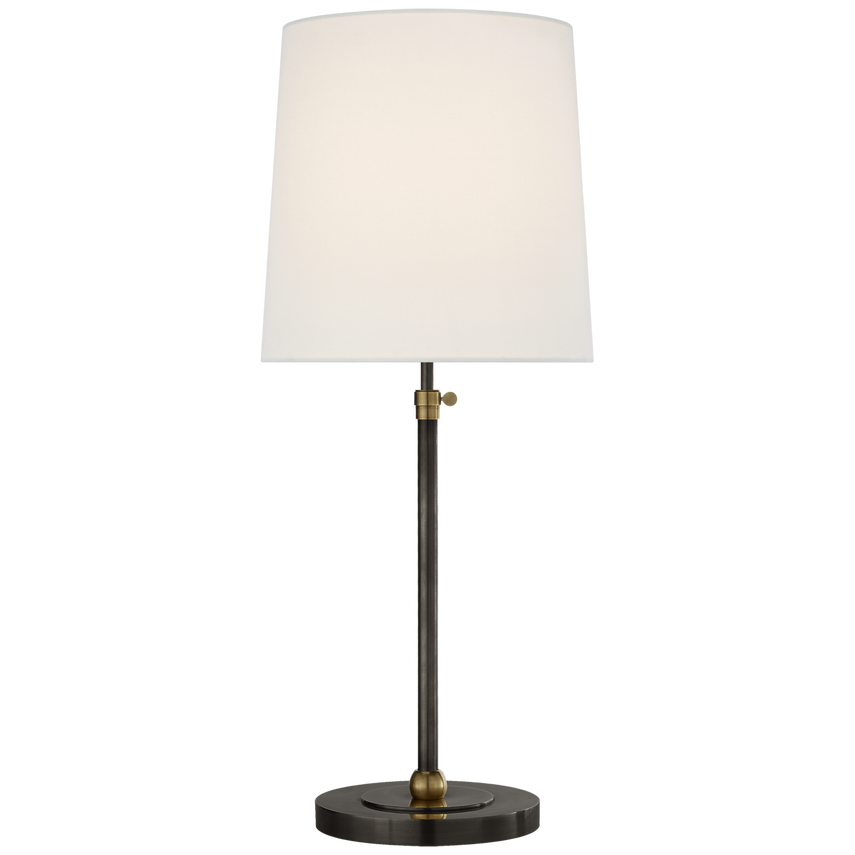 Bijou Large Table Lamp-Visual Comfort-VISUAL-TOB 3260BZ/HAB-L-Table LampsBronze and Hand-Rubbed Antique Brass-Linen-3-France and Son