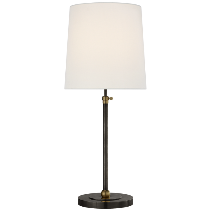 Bijou Large Table Lamp-Visual Comfort-VISUAL-TOB 3260BZ/HAB-L-Table LampsBronze and Hand-Rubbed Antique Brass-Linen-3-France and Son