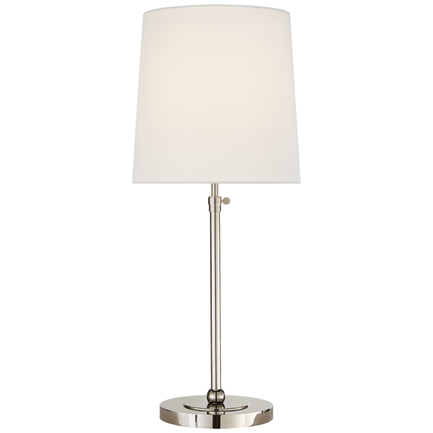 Bijou Large Table Lamp-Visual Comfort-STOCKR-VISUAL-TOB 3260PN-L-Table LampsPolished Nickel-Linen-9-France and Son