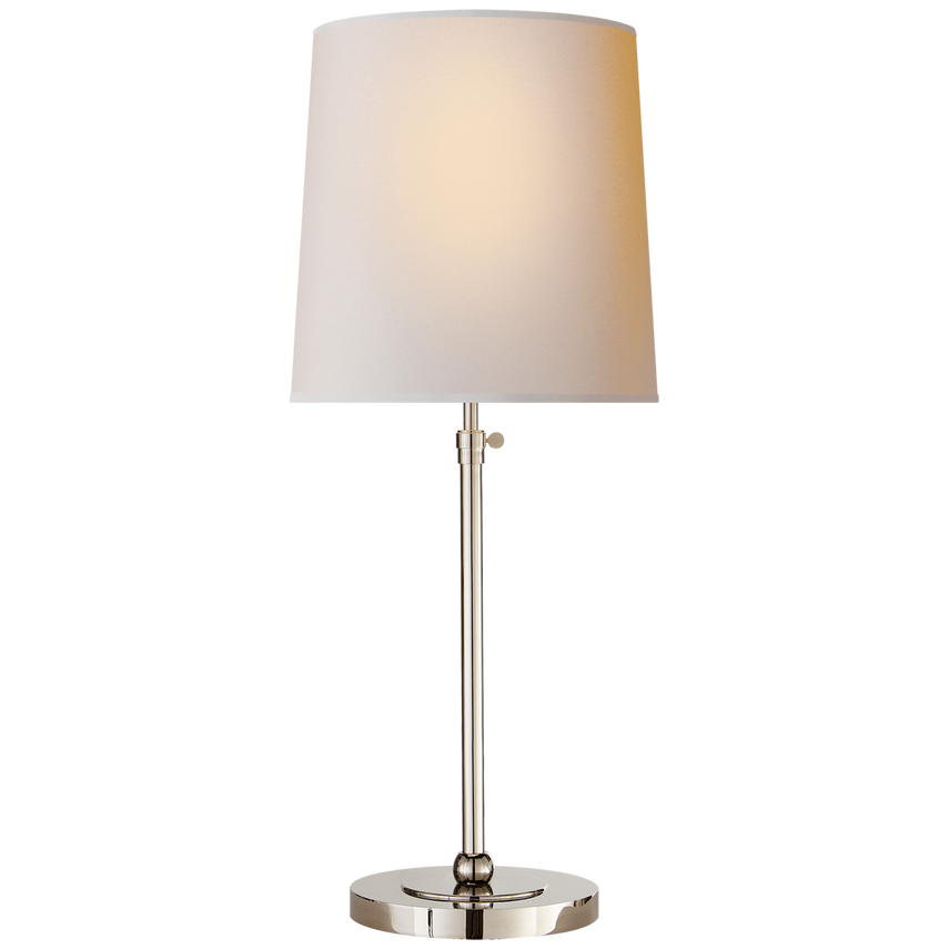 Bijou Large Table Lamp-Visual Comfort-VISUAL-TOB 3260PN-NP-Table LampsPolished Nickel-Natural Paper-10-France and Son