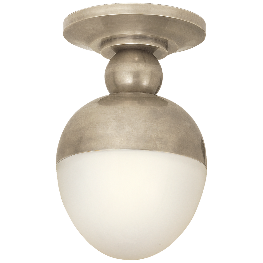 Clarine Flush Mount-Visual Comfort-VISUAL-TOB 4006AN-WG-Flush MountsAntique Nickel/White Glass-1-France and Son