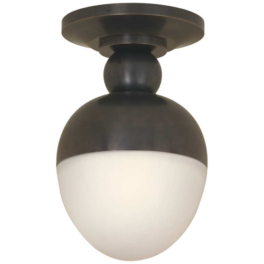 Clarine Flush Mount-Visual Comfort-VISUAL-TOB 4006BZ-WG-Flush MountsBronze/White Glass-2-France and Son