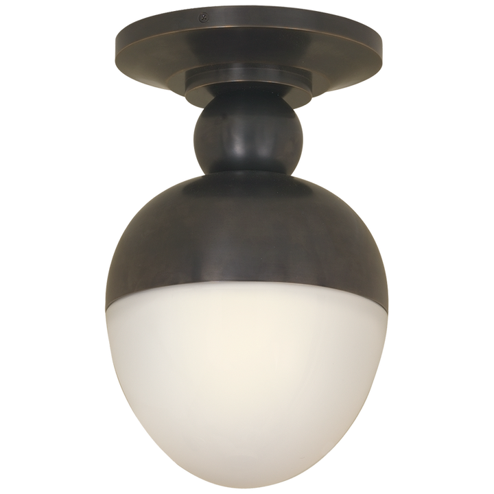 Clarine Flush Mount-Visual Comfort-VISUAL-TOB 4006BZ-WG-Flush MountsBronze/White Glass-2-France and Son