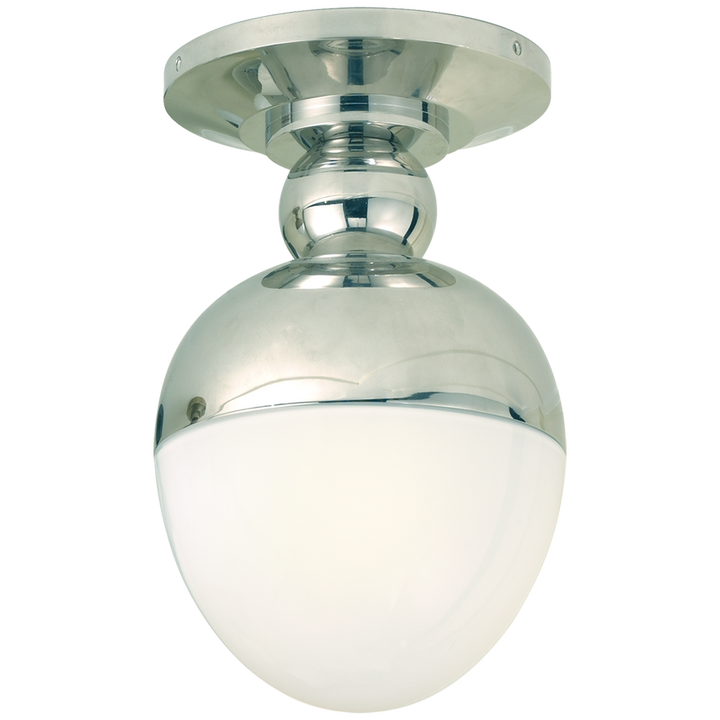 Clarine Flush Mount-Visual Comfort-VISUAL-TOB 4006PN-WG-Flush MountsPolished Nickel/White Glass-4-France and Son