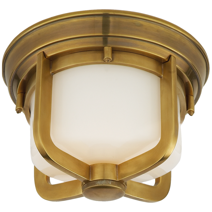 Milly Short Flush Mount-Visual Comfort-VISUAL-TOB 4011HAB-WG-Flush MountsHand-Rubbed Antique Brass-3-France and Son