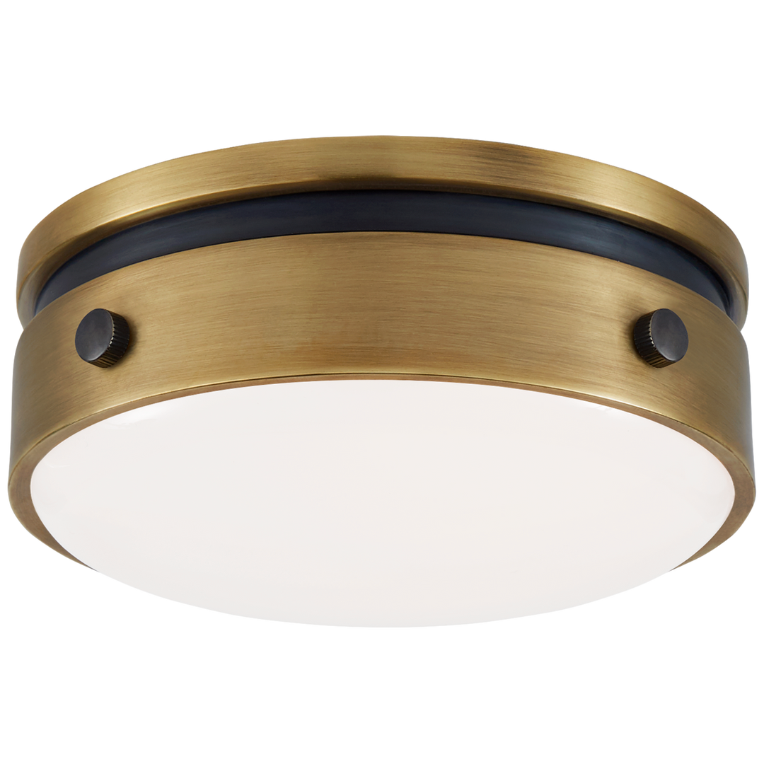 Hickory 5.5" Solitaire Flush Mount-Visual Comfort-VISUAL-TOB 4062BZ/HAB-WG-Flush MountsBronze and Hand-Rubbed Antique Brass-White Glass-2-France and Son