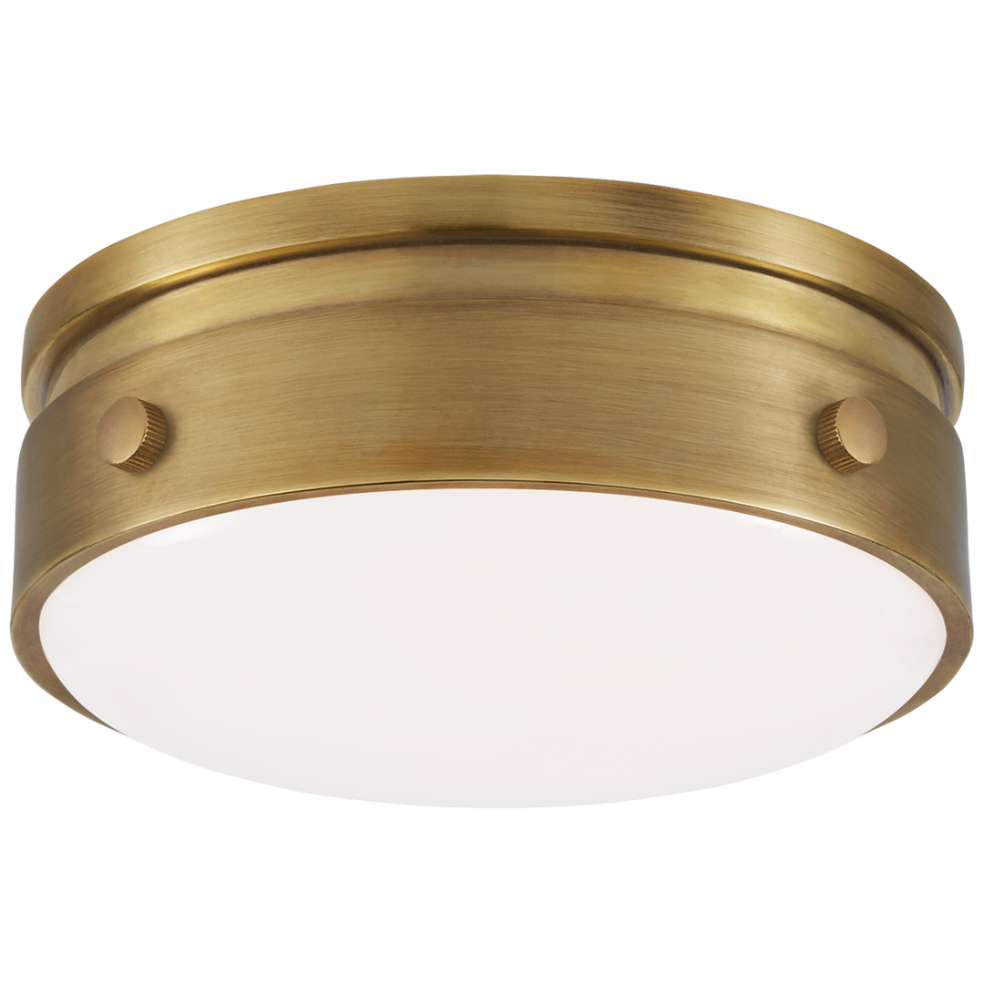 Hickory 5.5" Solitaire Flush Mount-Visual Comfort-VISUAL-TOB 4062HAB-WG-Flush MountsHand-Rubbed Antique Brass-White Glass-3-France and Son